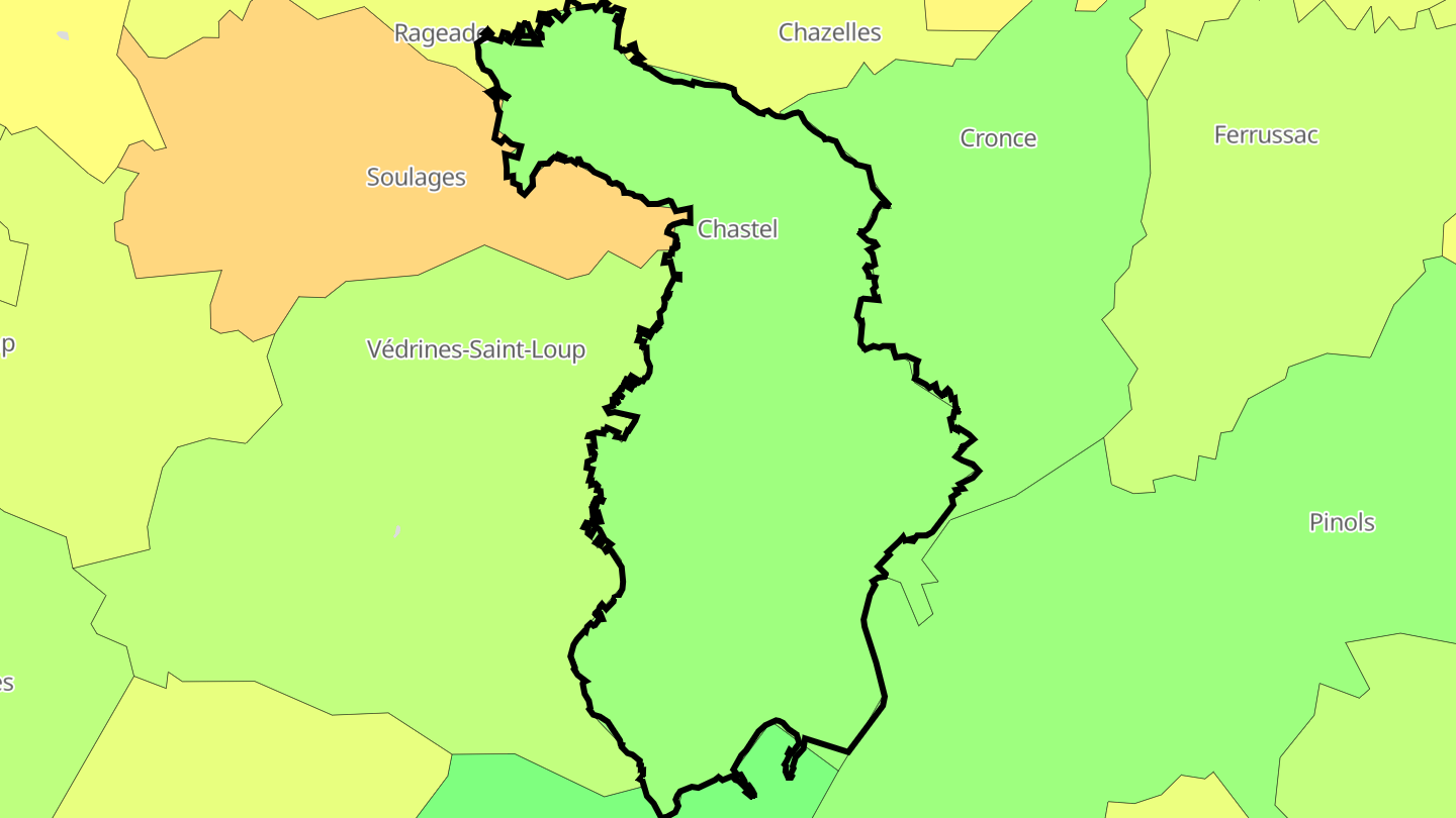 Carte des prix de l'immobilier Chastel