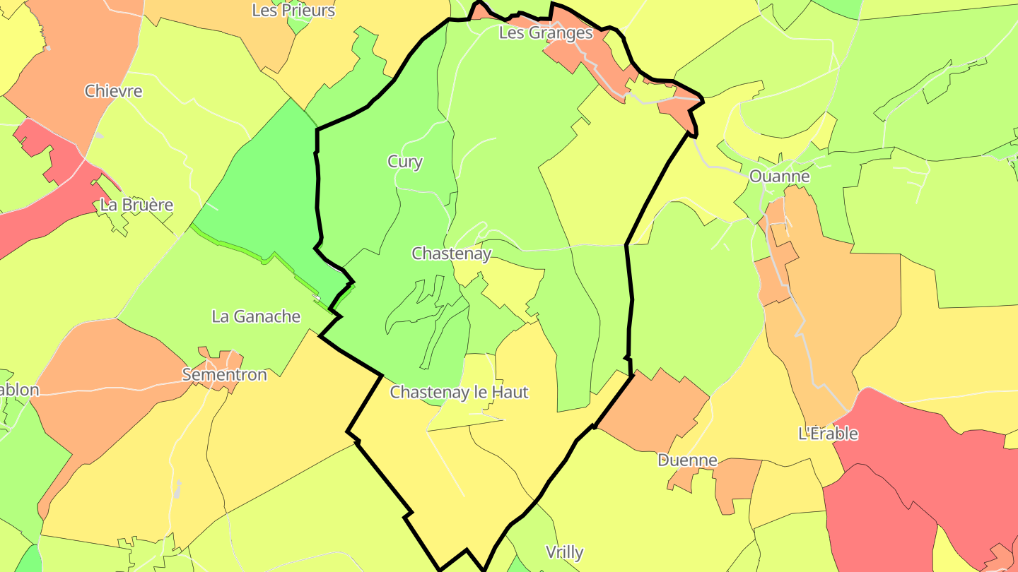 Carte des prix de l'immobilier Chastenay