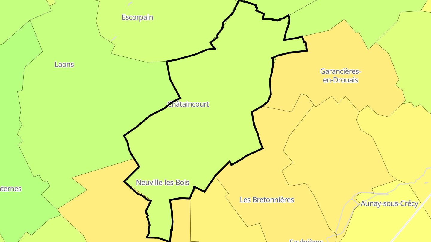 Carte des prix de l'immobilier Châtaincourt
