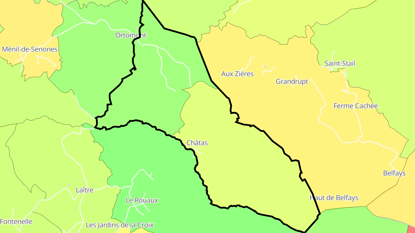 Carte des prix de l'immobilier Châtas
