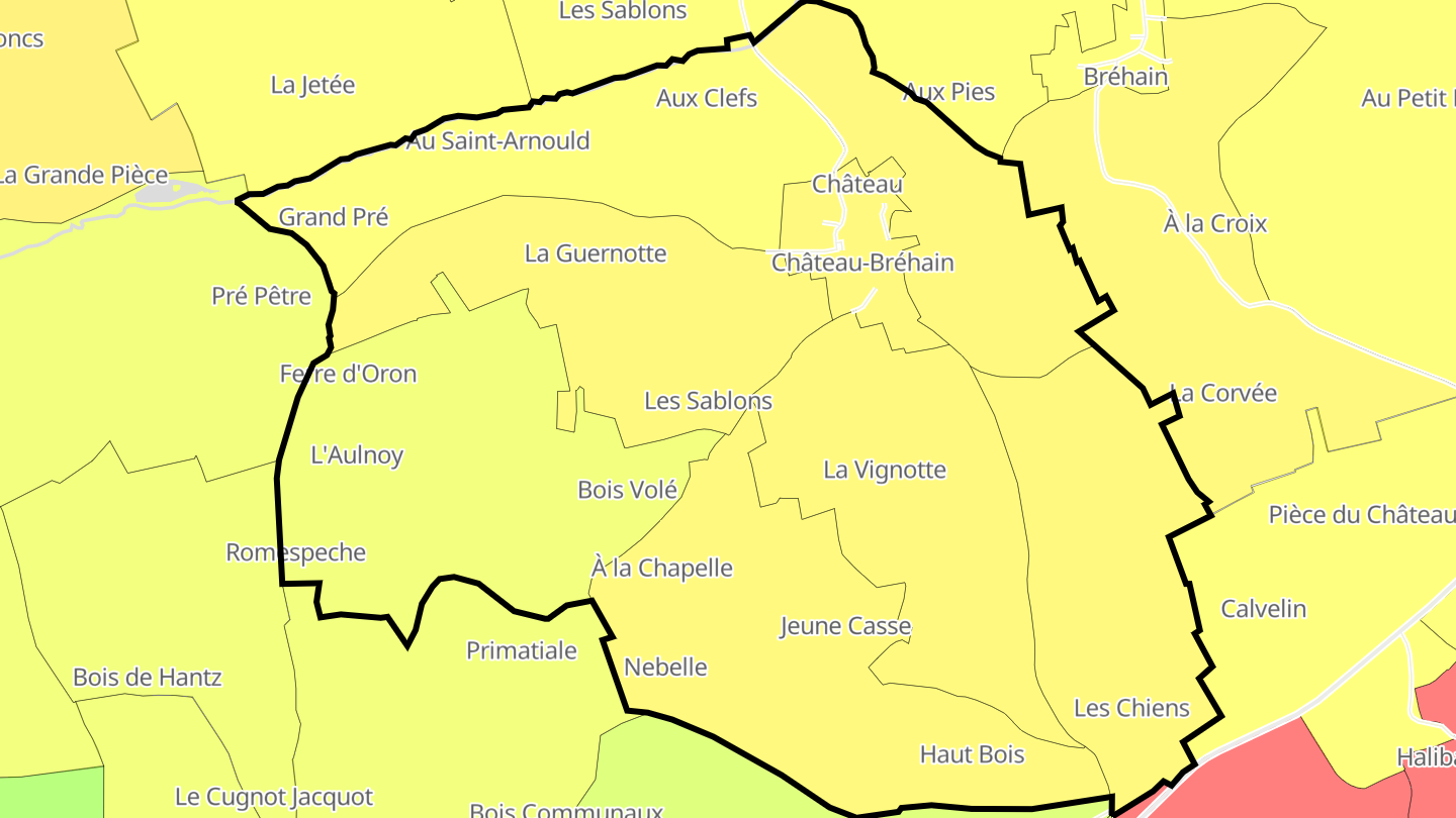 Carte des prix de l'immobilier Château-Bréhain