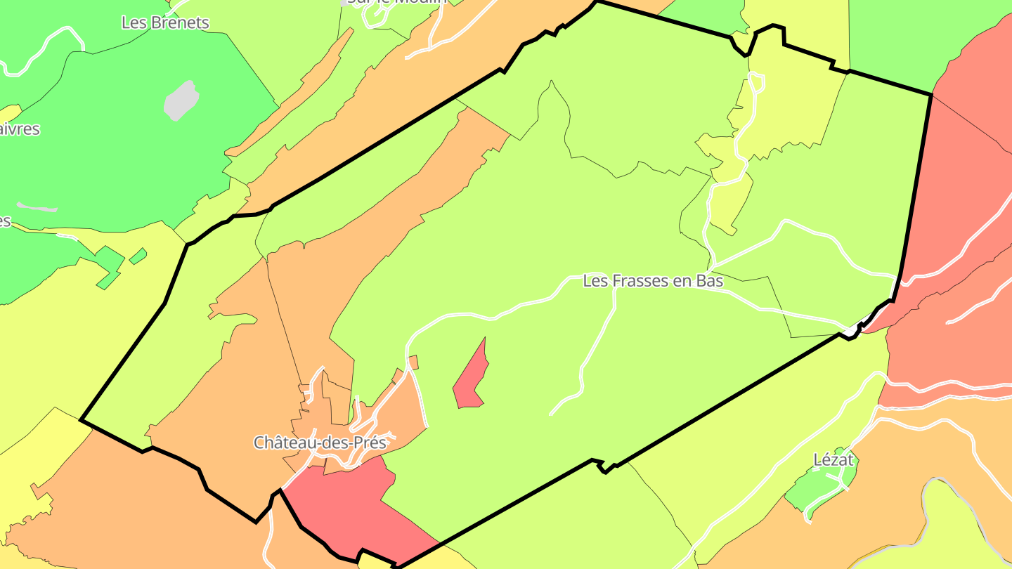 Carte des prix de l'immobilier Château-des-Prés