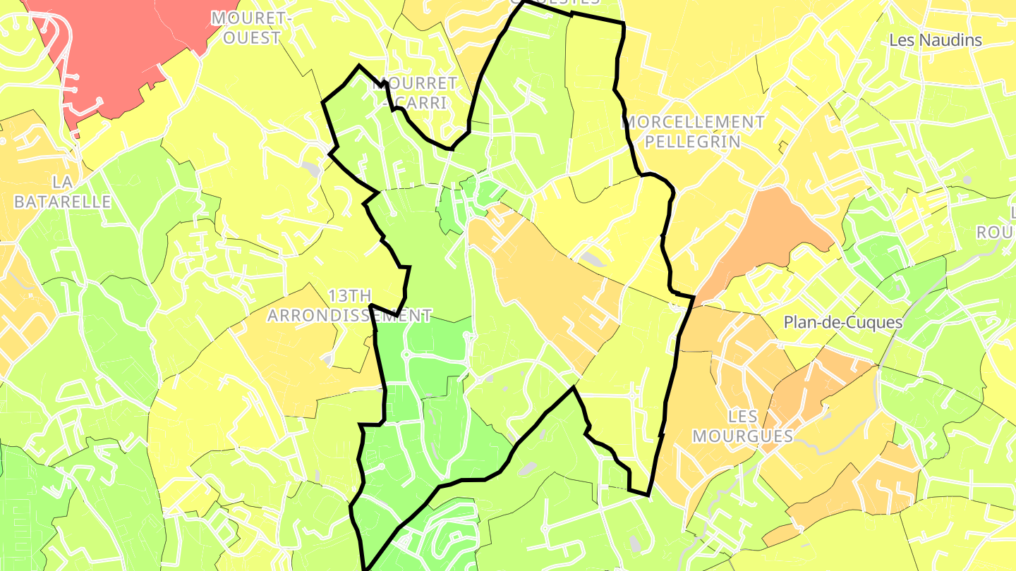 Carte des prix de l'immobilier Château-Gombert