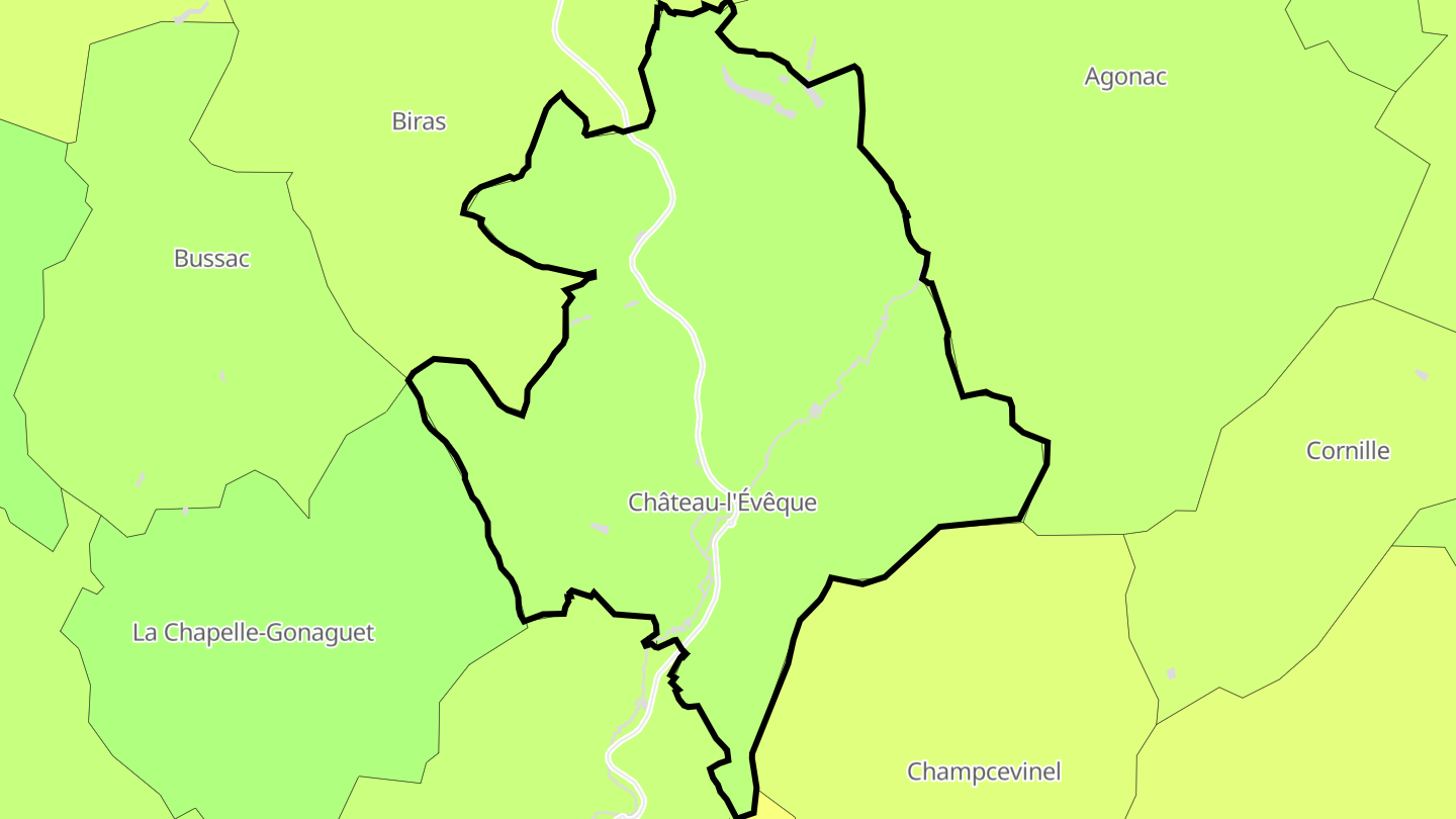 Carte des prix de l'immobilier Château-l'Évêque