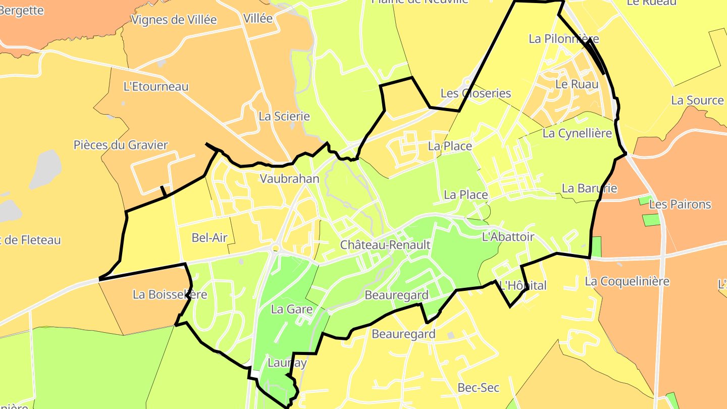 Carte des prix de l'immobilier Château-Renault