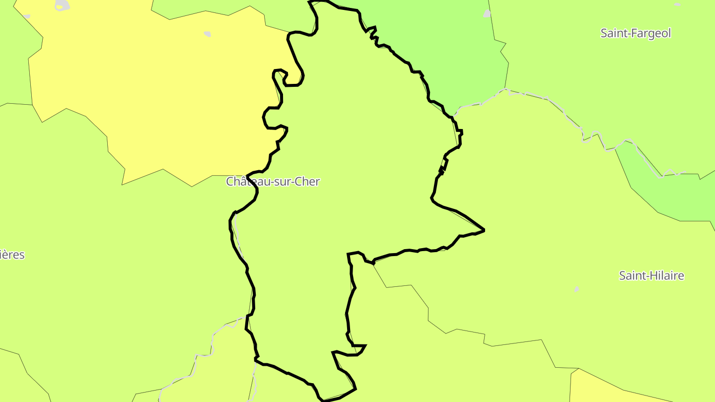 Carte des prix de l'immobilier Château-sur-Cher