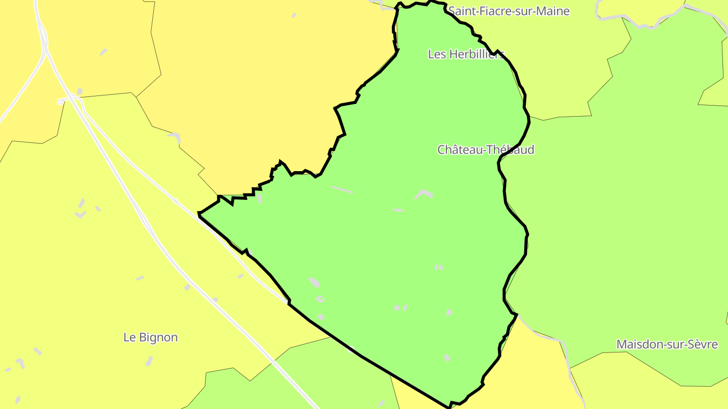 Carte des prix de l'immobilier Château-Thébaud