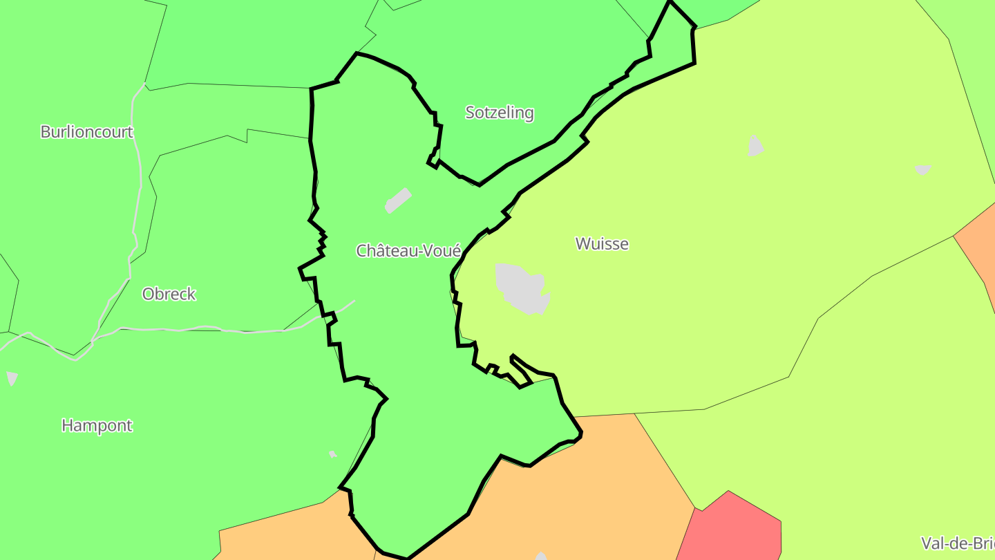 Carte des prix de l'immobilier Château-Voué