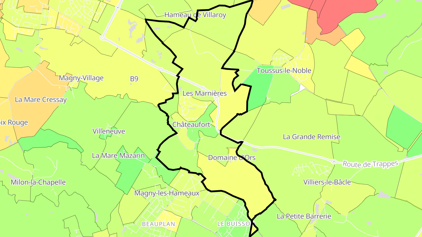 Carte des prix de l'immobilier Châteaufort