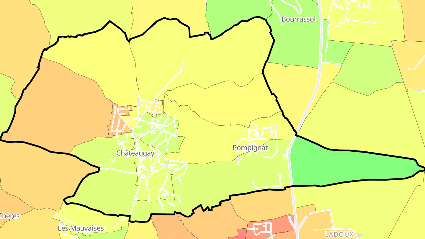 Carte des prix de l'immobilier Châteaugay
