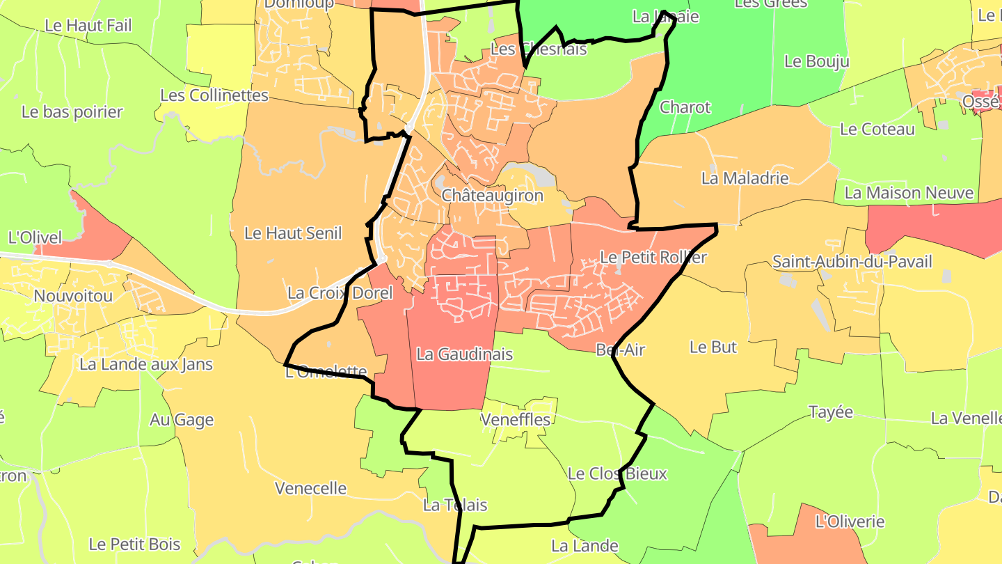 Carte des prix de l'immobilier Châteaugiron