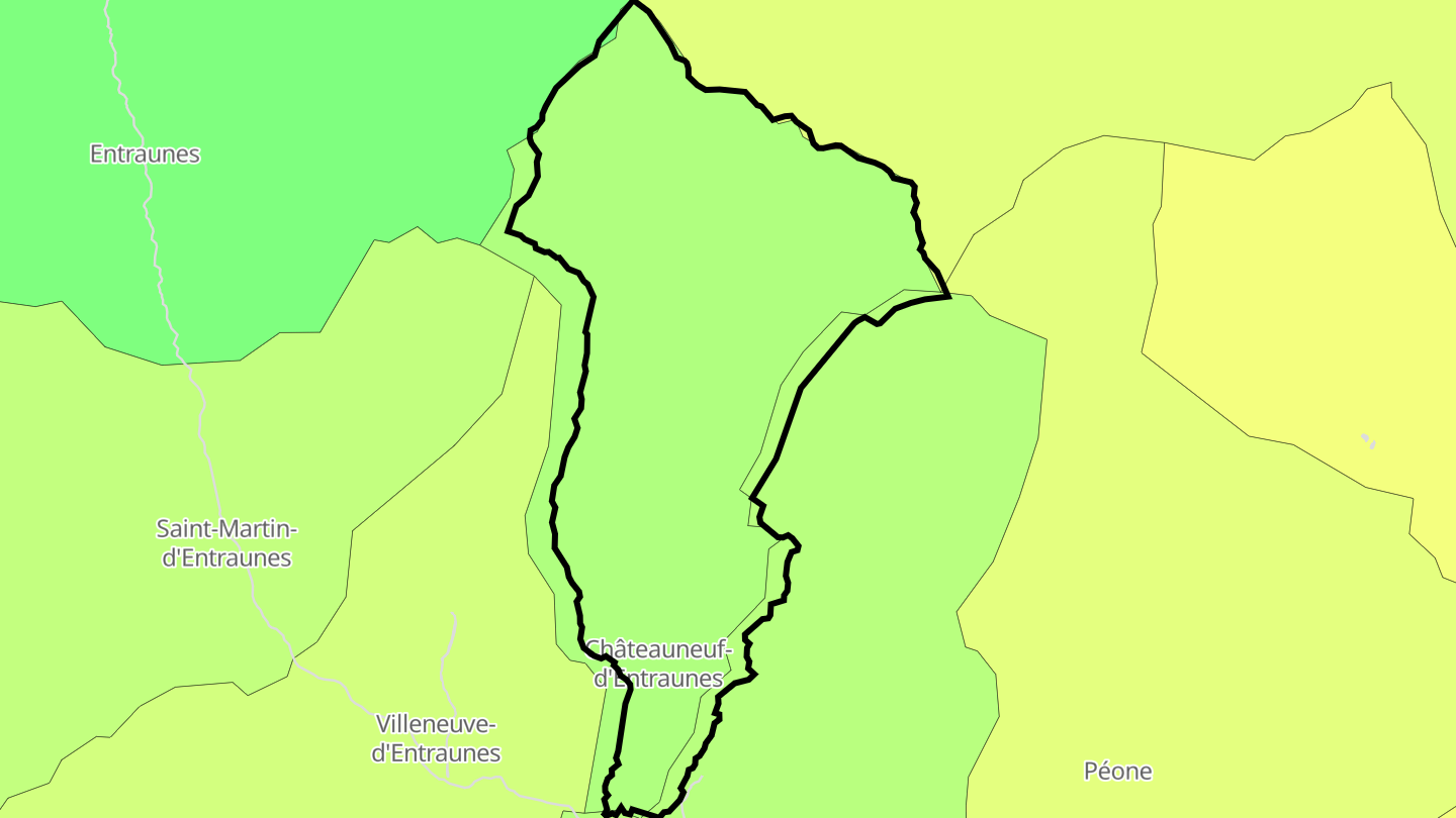 Carte des prix de l'immobilier Châteauneuf-d'Entraunes