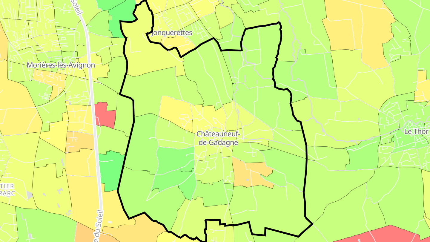 Carte des prix de l'immobilier Châteauneuf-de-Gadagne