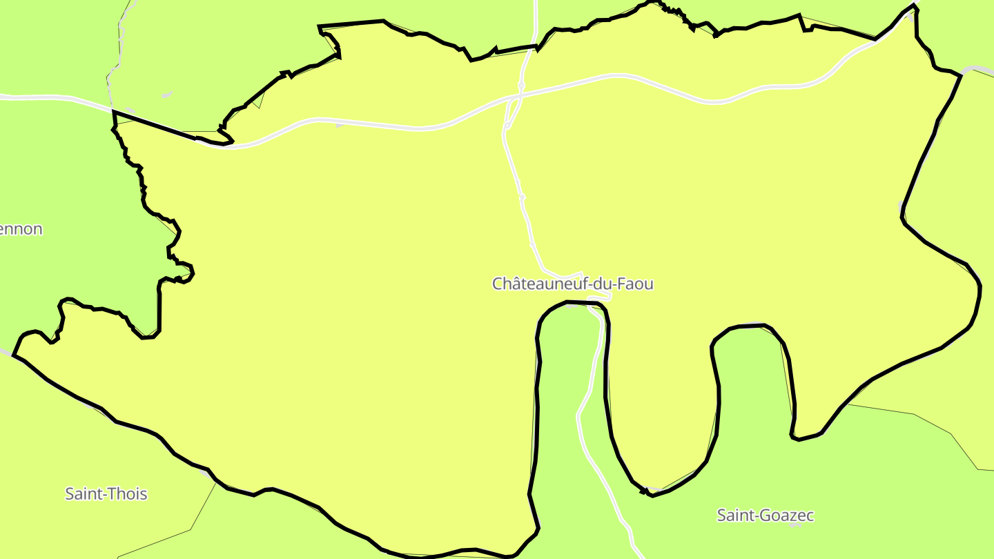 Carte des prix de l'immobilier Châteauneuf-du-Faou