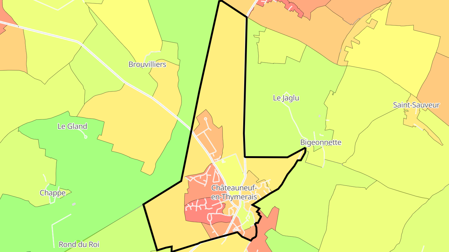 Carte des prix de l'immobilier Châteauneuf-en-Thymerais