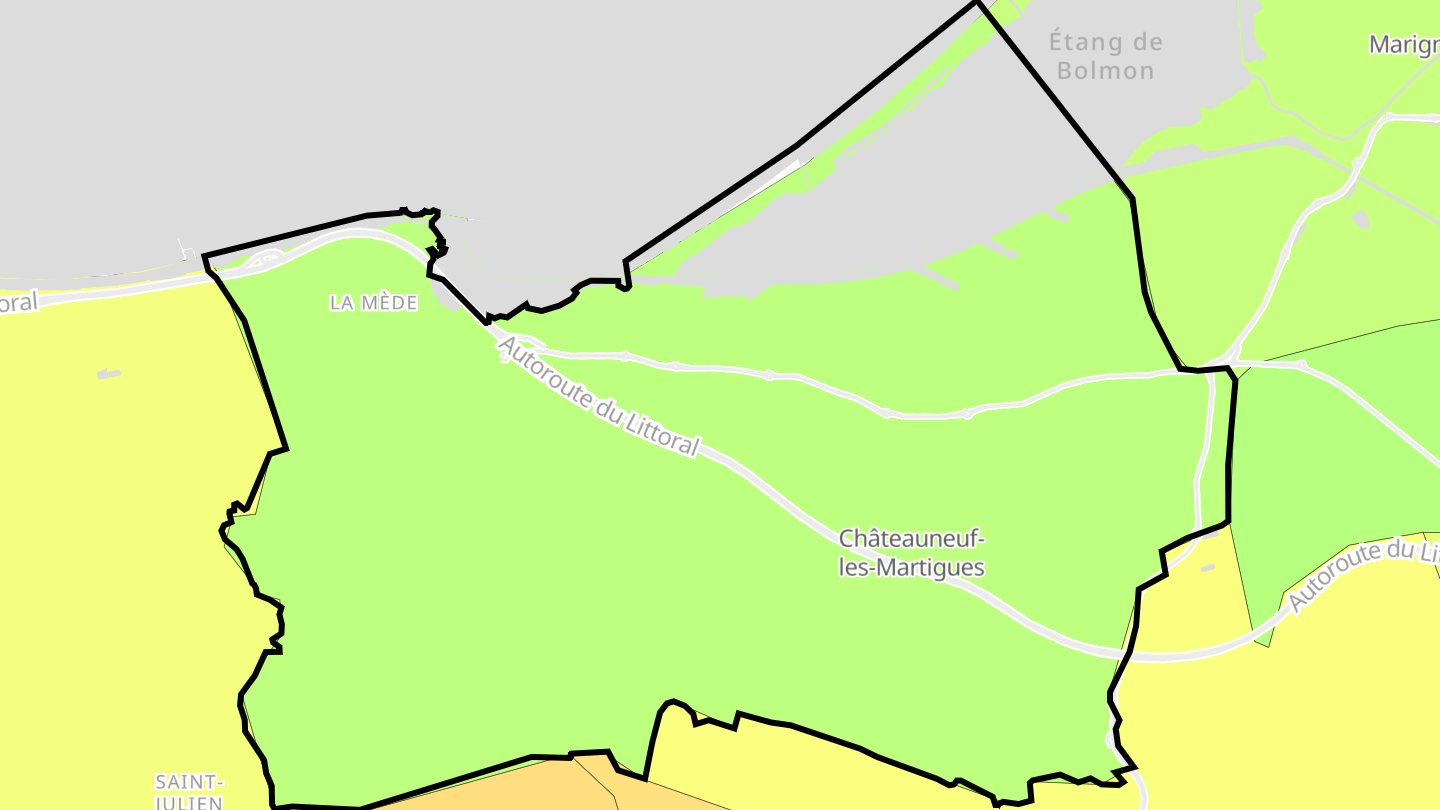 Carte des prix de l'immobilier Châteauneuf-les-Martigues