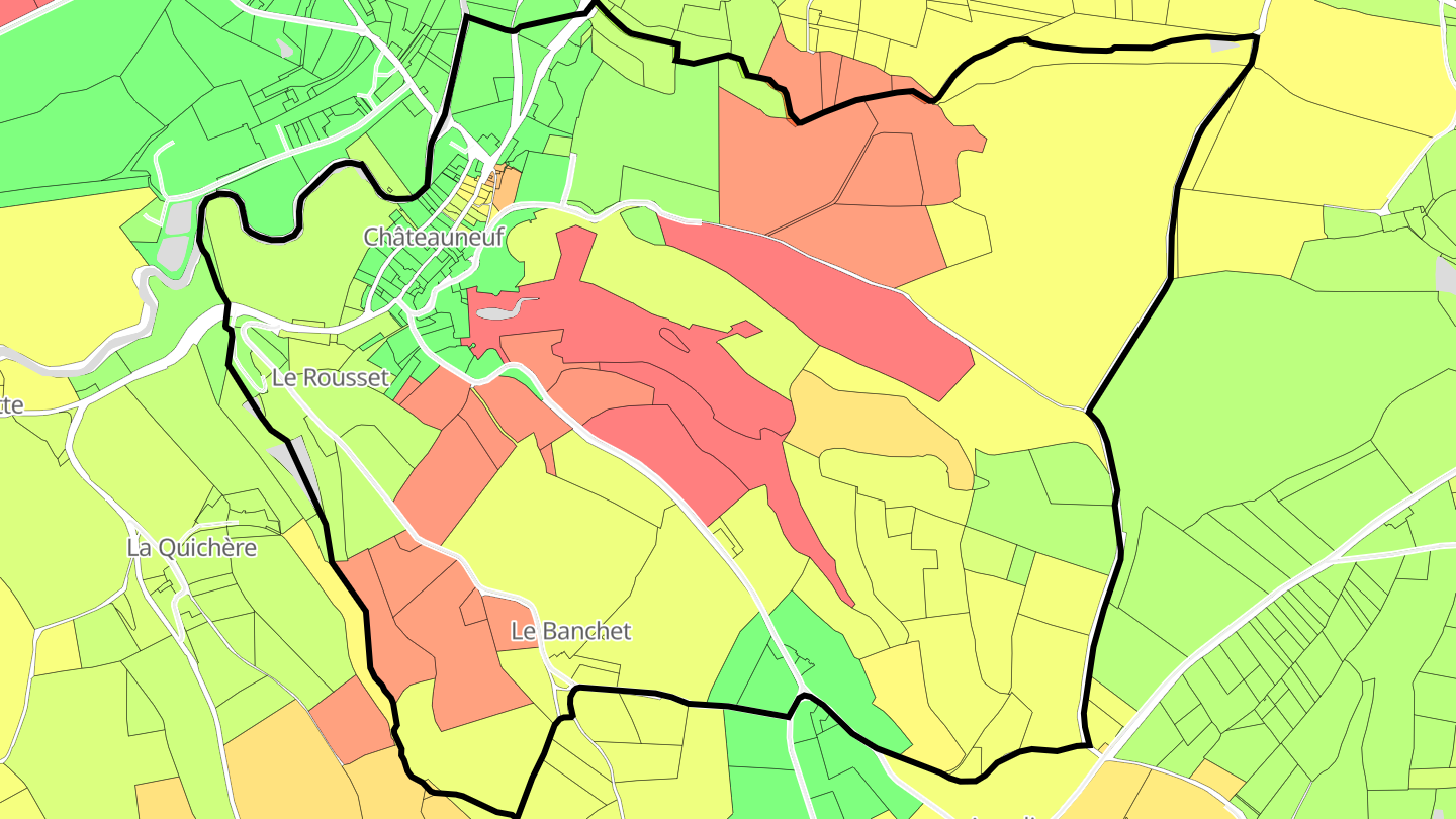 Carte des prix de l'immobilier Châteauneuf