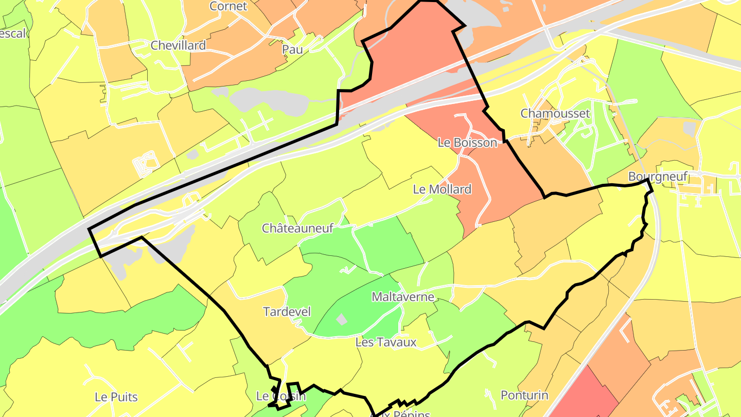 Carte des prix de l'immobilier Châteauneuf