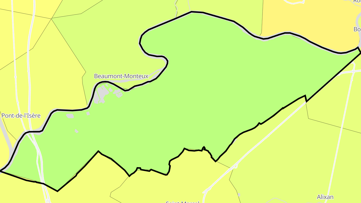 Carte des prix de l'immobilier Châteauneuf-sur-Isère
