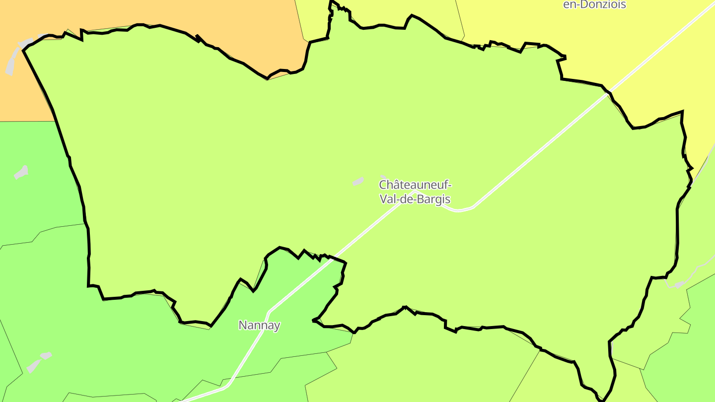 Carte des prix de l'immobilier Châteauneuf-Val-de-Bargis