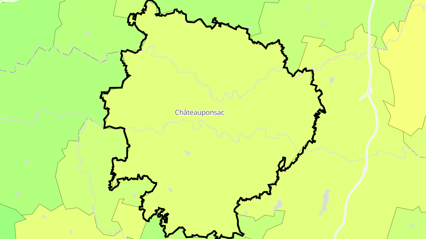 Carte des prix de l'immobilier Châteauponsac