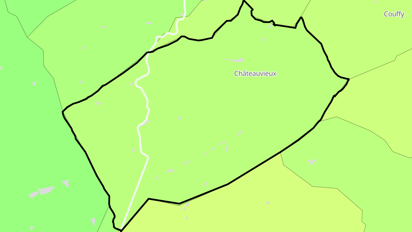 Carte des prix de l'immobilier Châteauvieux