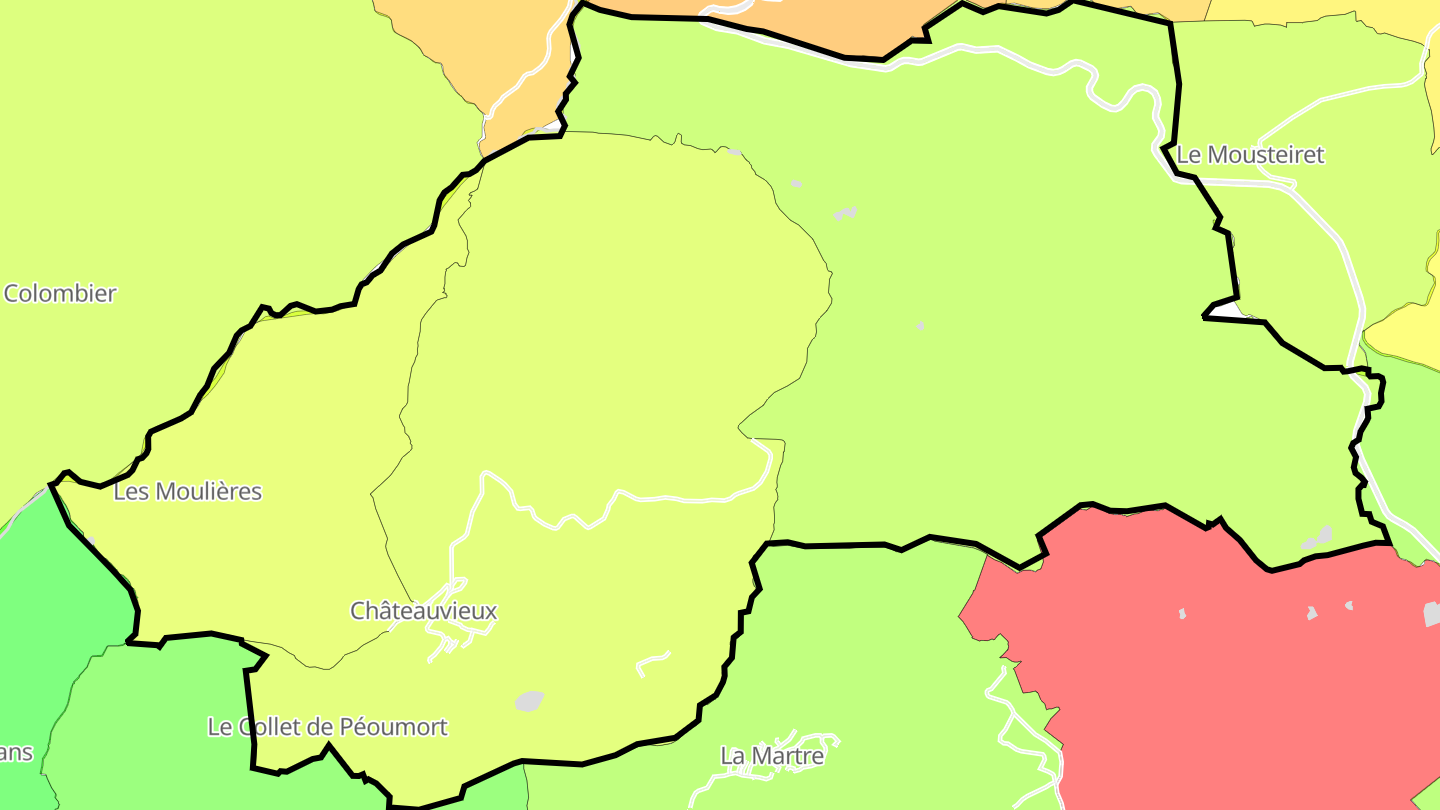 Carte des prix de l'immobilier Châteauvieux