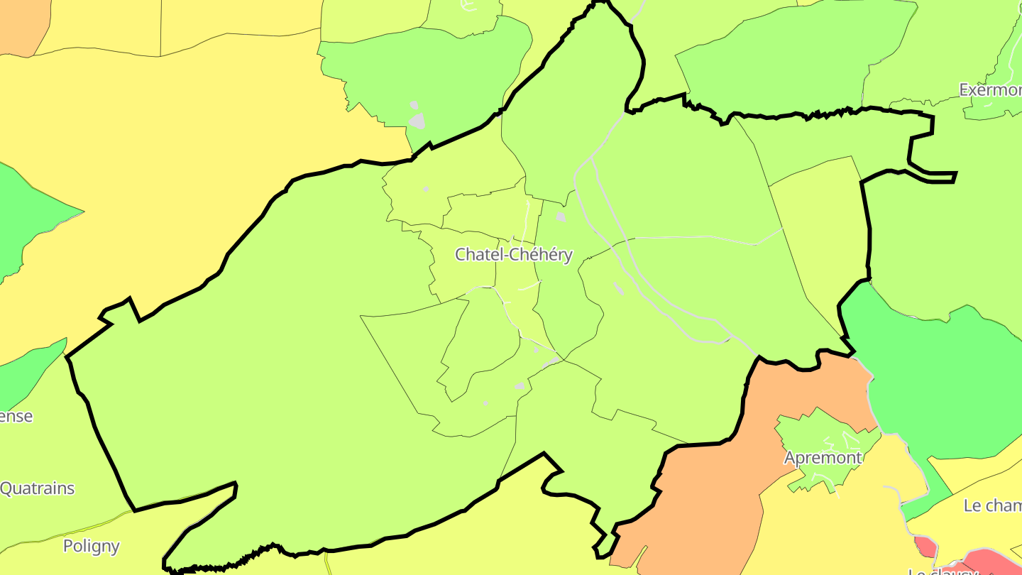 Carte des prix de l'immobilier Chatel-Chéhéry