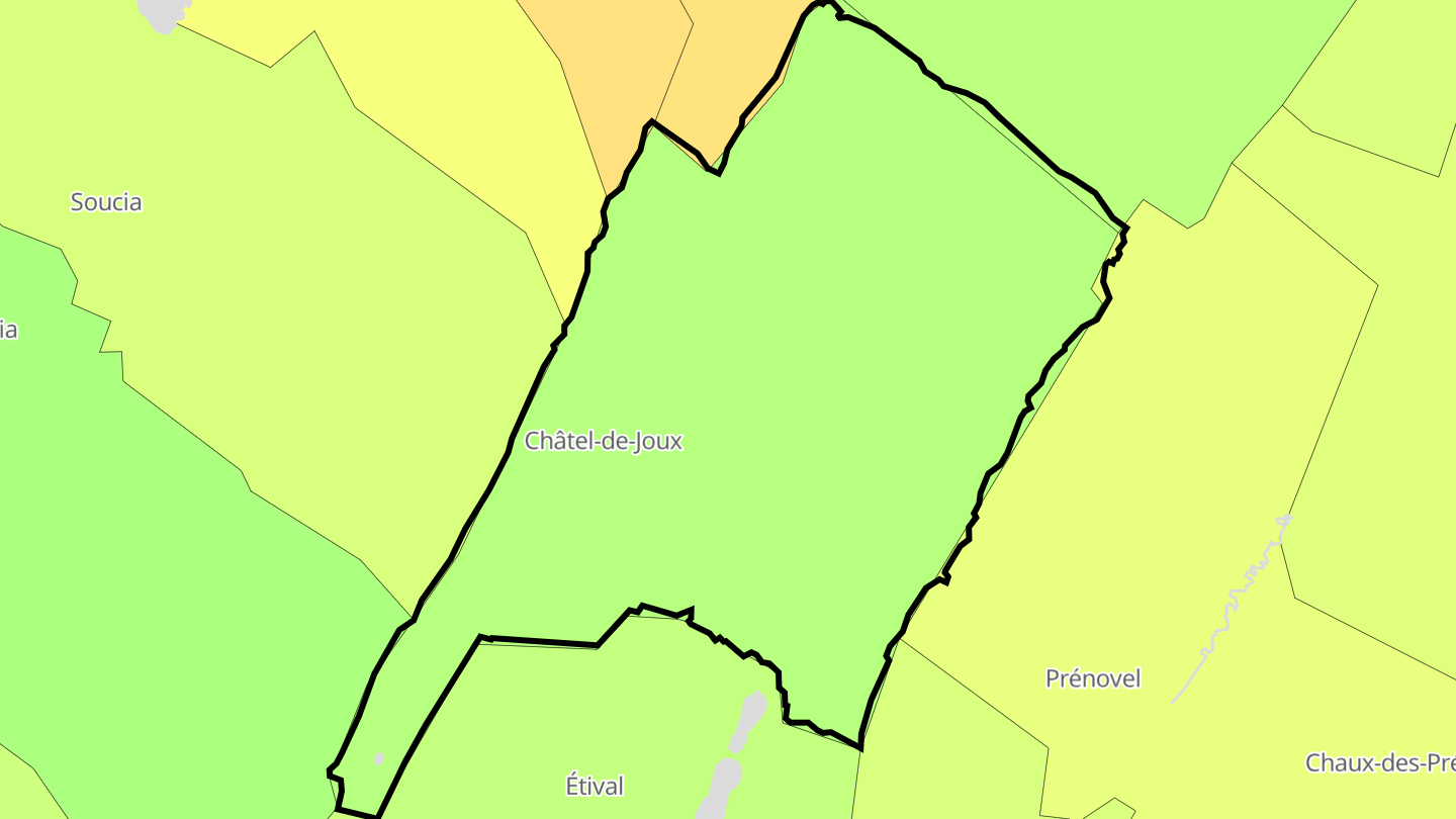 Carte des prix de l'immobilier Châtel-de-Joux