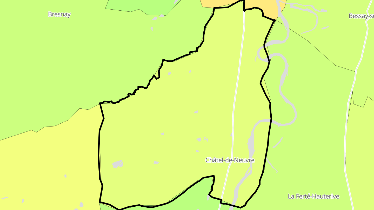 Carte des prix de l'immobilier Châtel-de-Neuvre