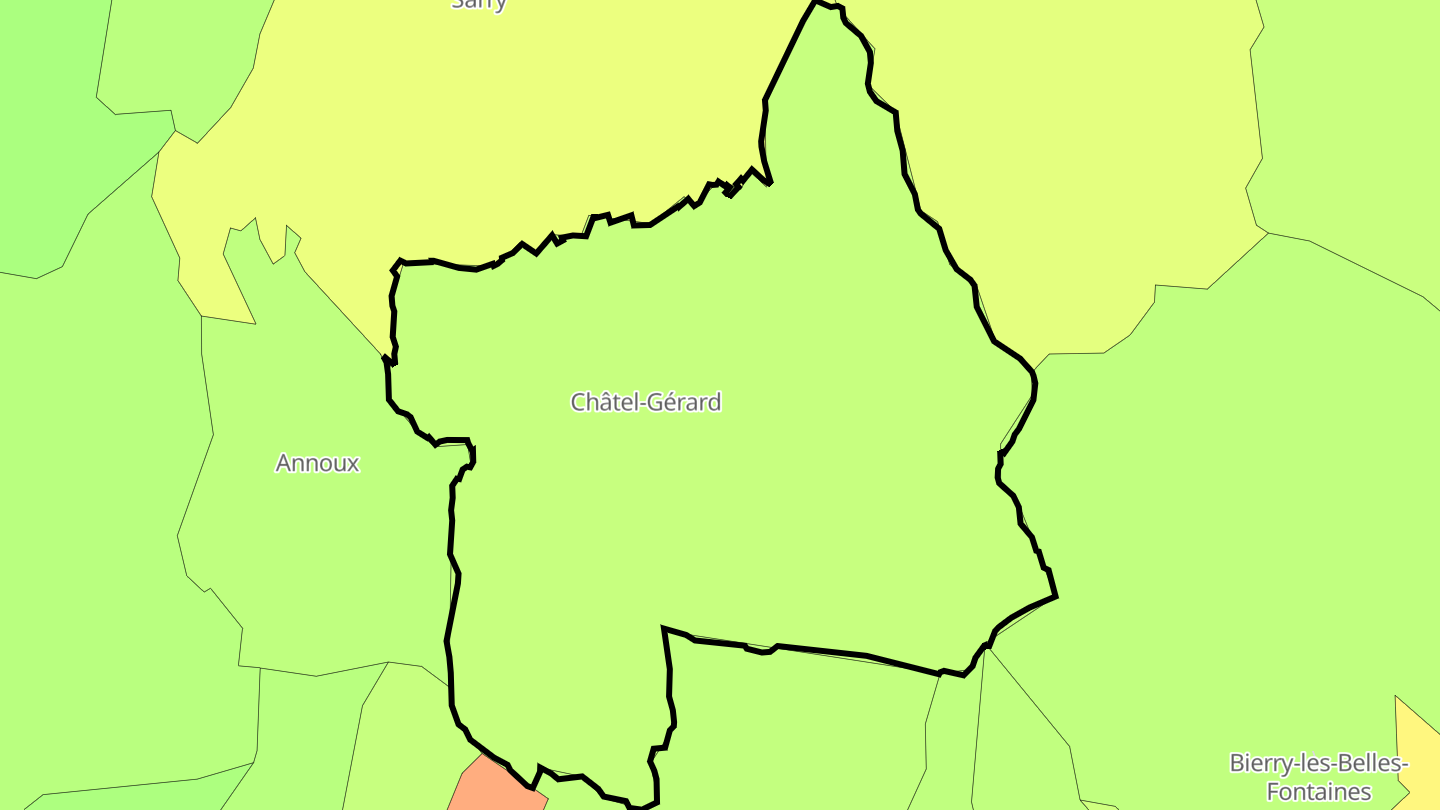 Carte des prix de l'immobilier Châtel-Gérard