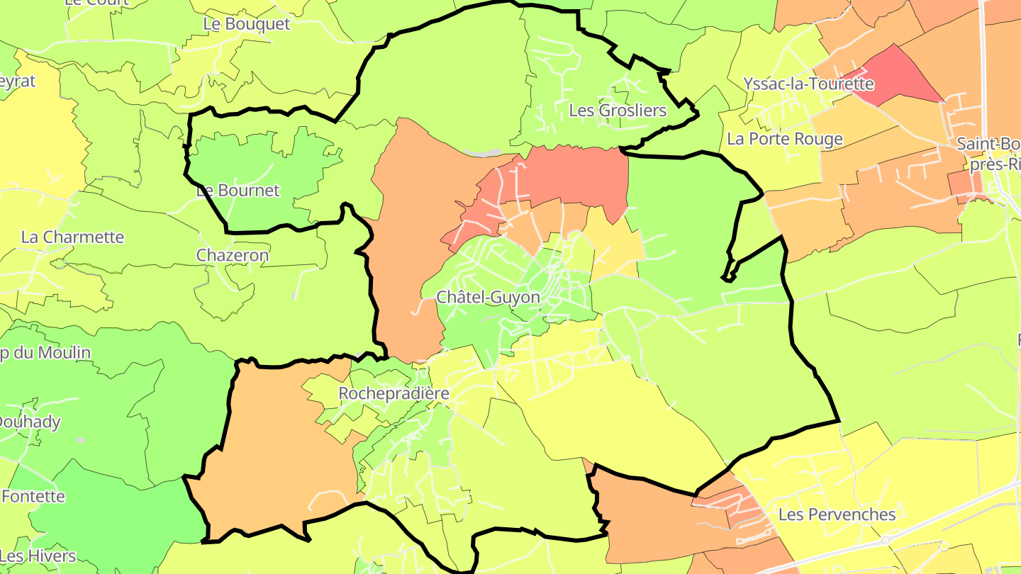 Carte des prix de l'immobilier Châtel-Guyon