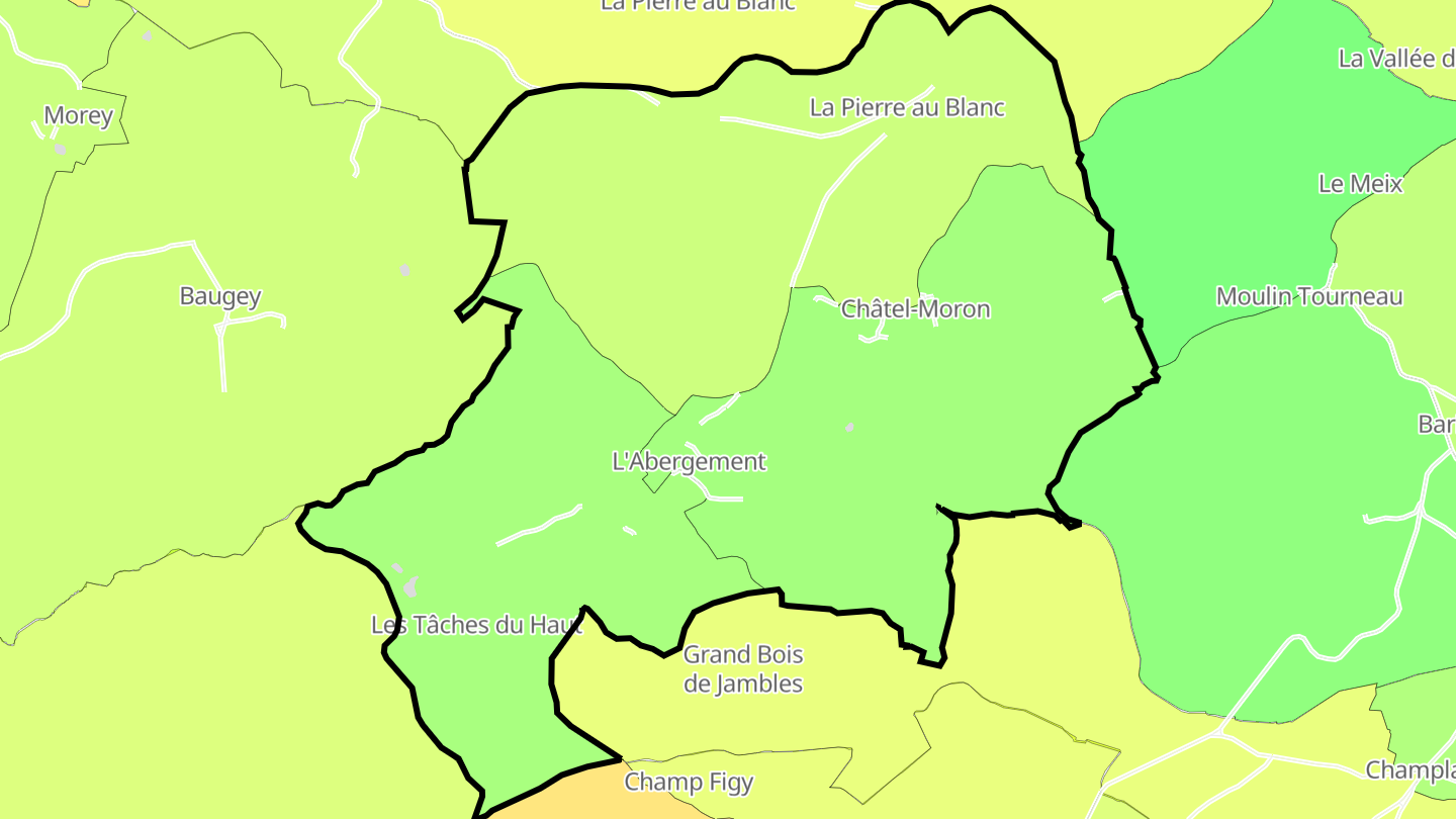 Carte des prix de l'immobilier Châtel-Moron