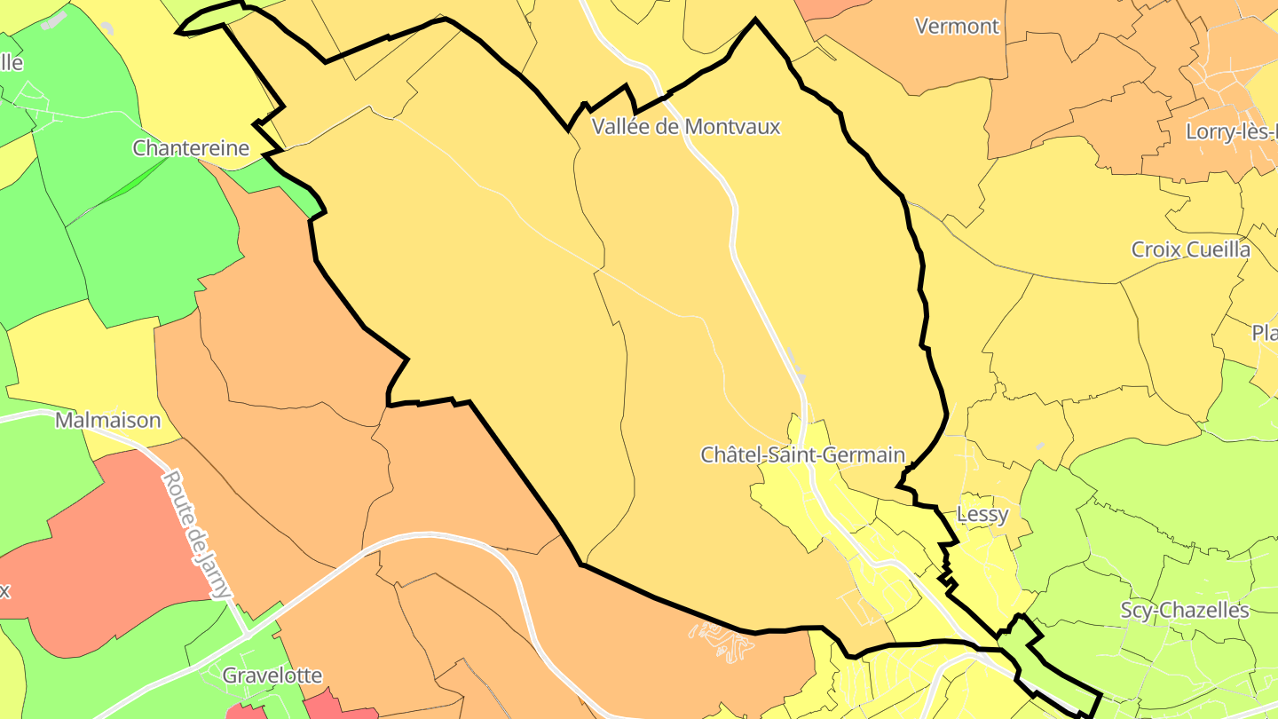 Carte des prix de l'immobilier Châtel-Saint-Germain