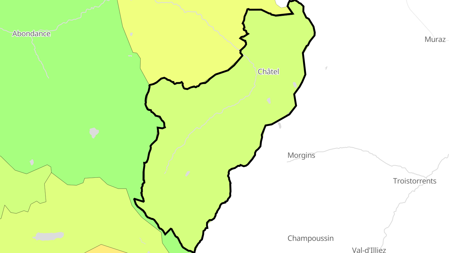 Carte des prix de l'immobilier Châtel