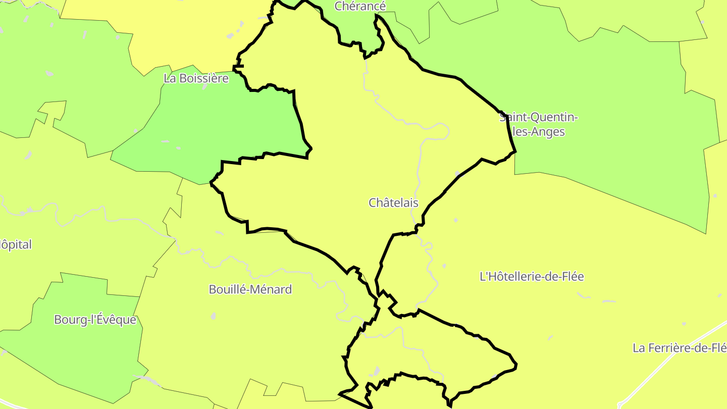 Carte des prix de l'immobilier Châtelais