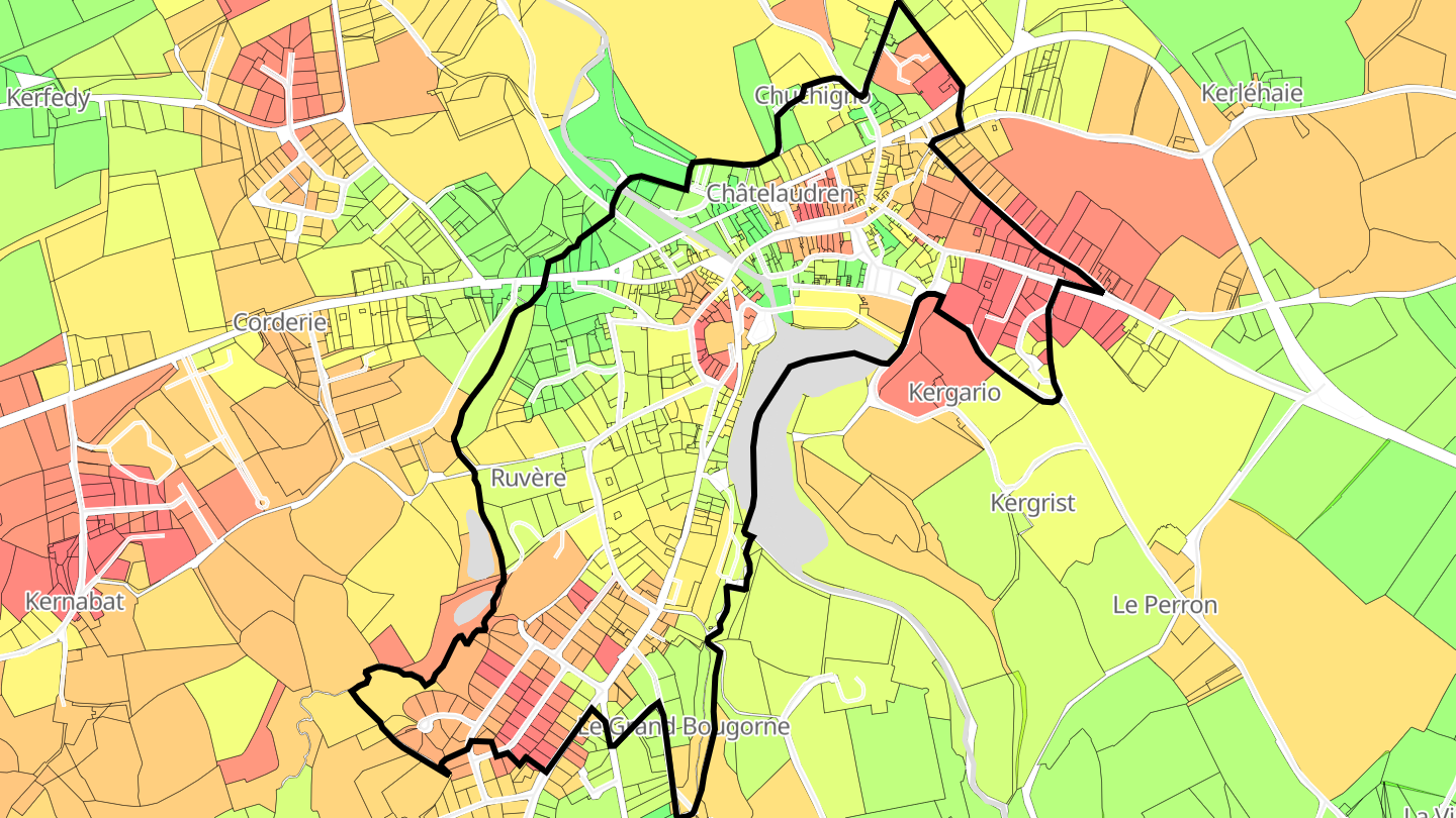 Carte des prix de l'immobilier Châtelaudren