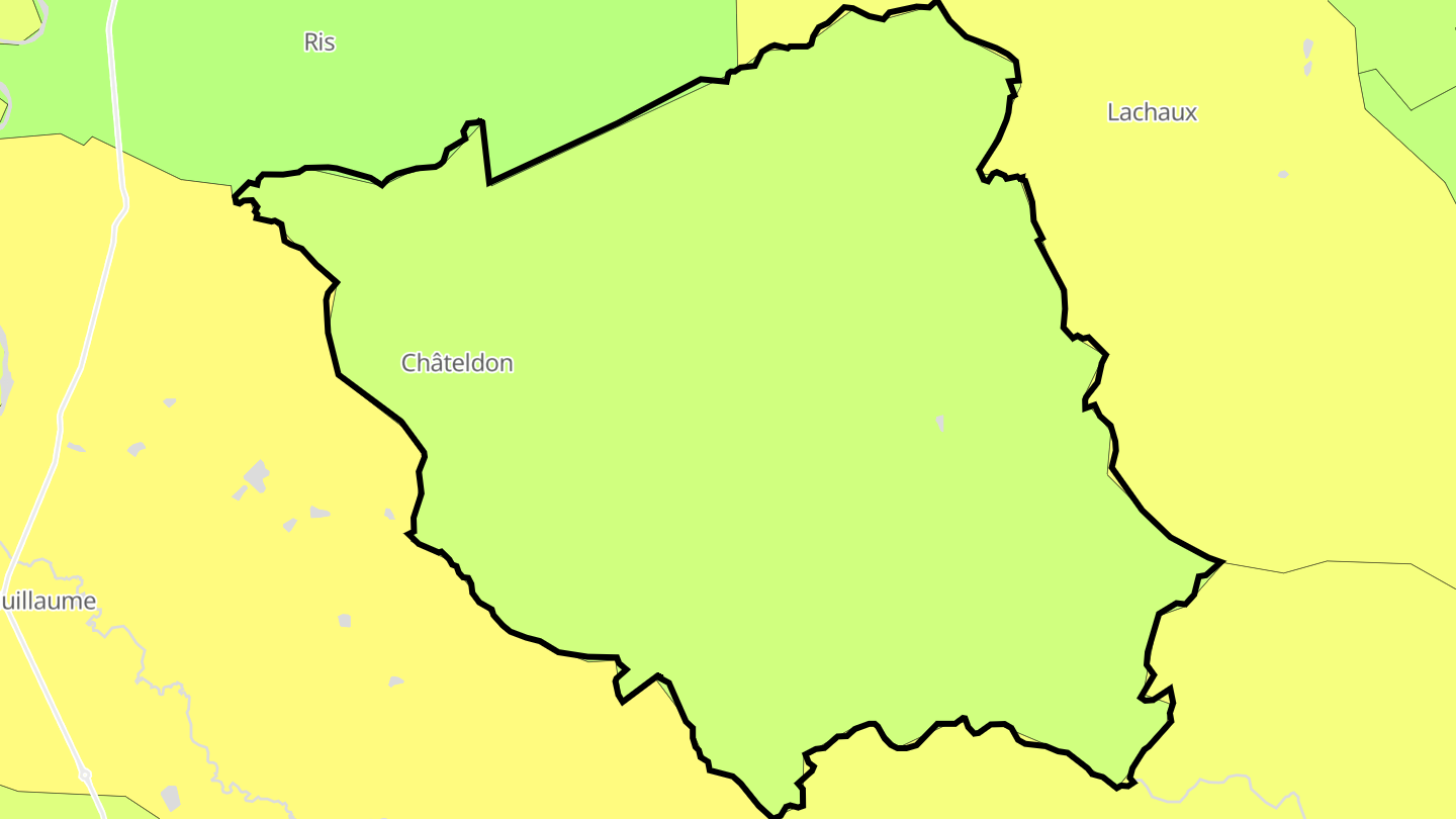 Carte des prix de l'immobilier Châteldon