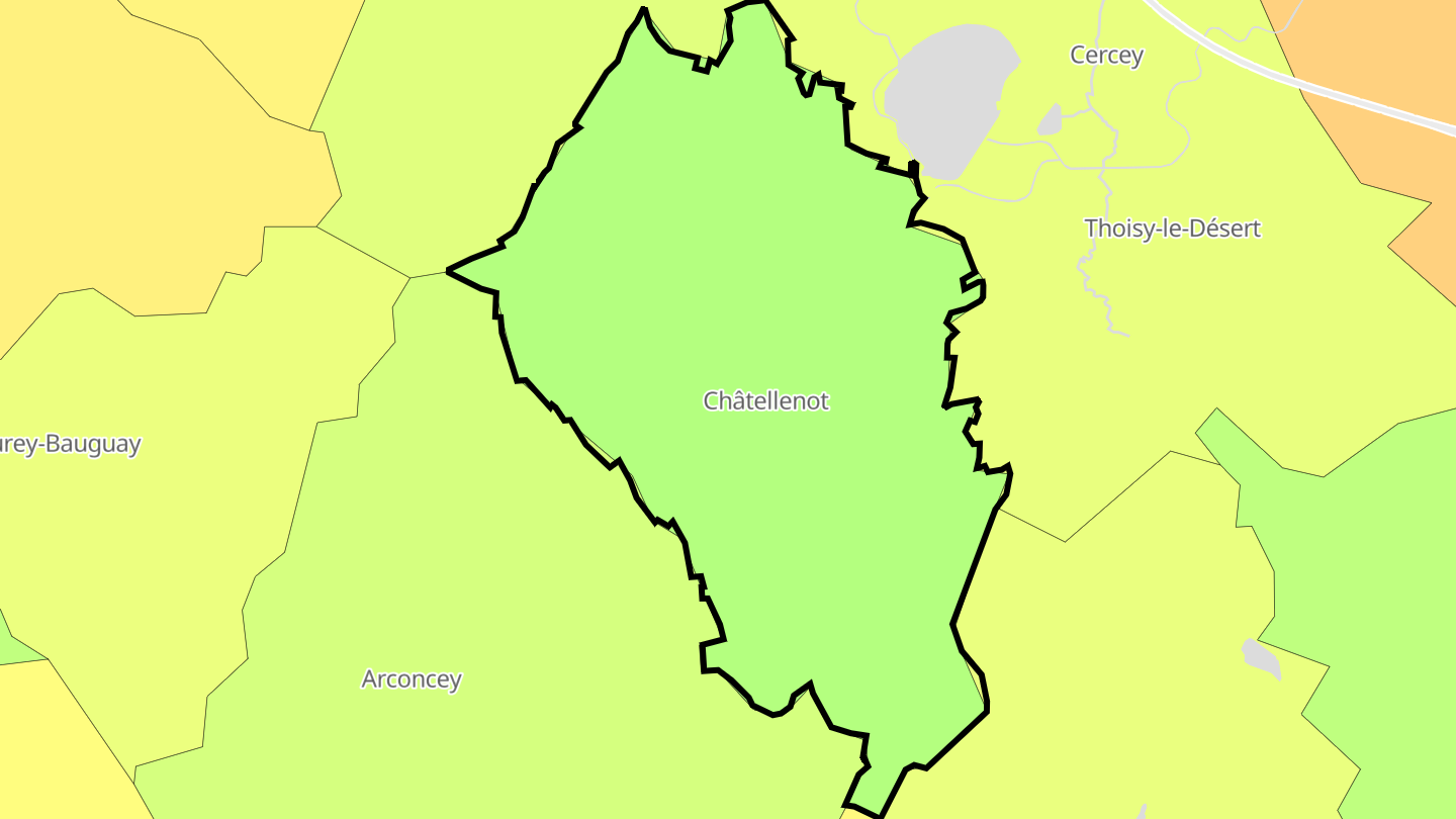 Carte des prix de l'immobilier Châtellenot