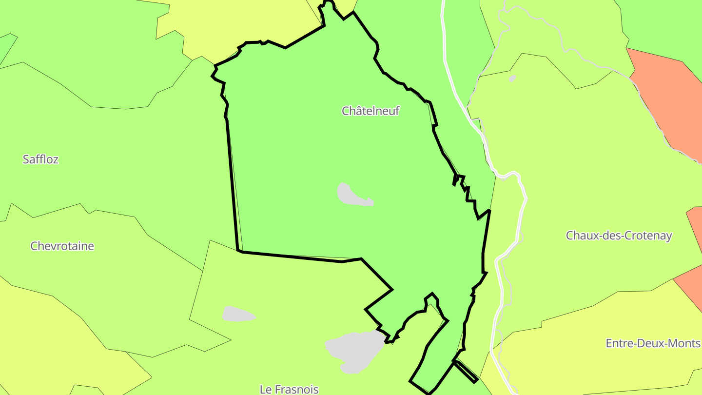 Carte des prix de l'immobilier Châtelneuf