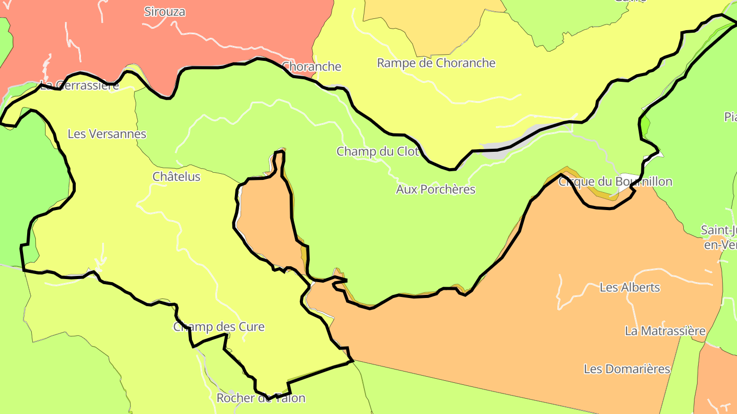 Carte des prix de l'immobilier Châtelus