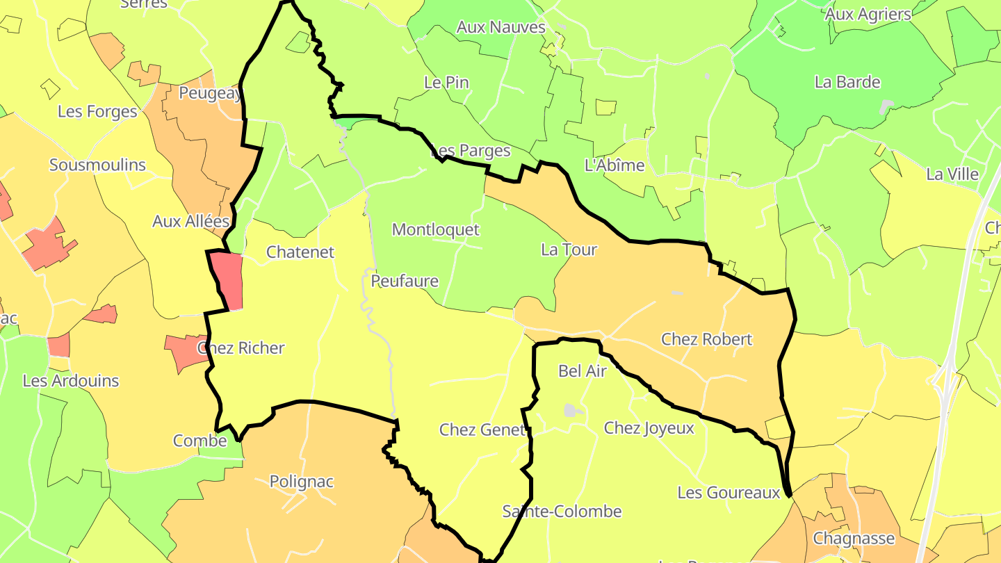 Carte des prix de l'immobilier Chatenet