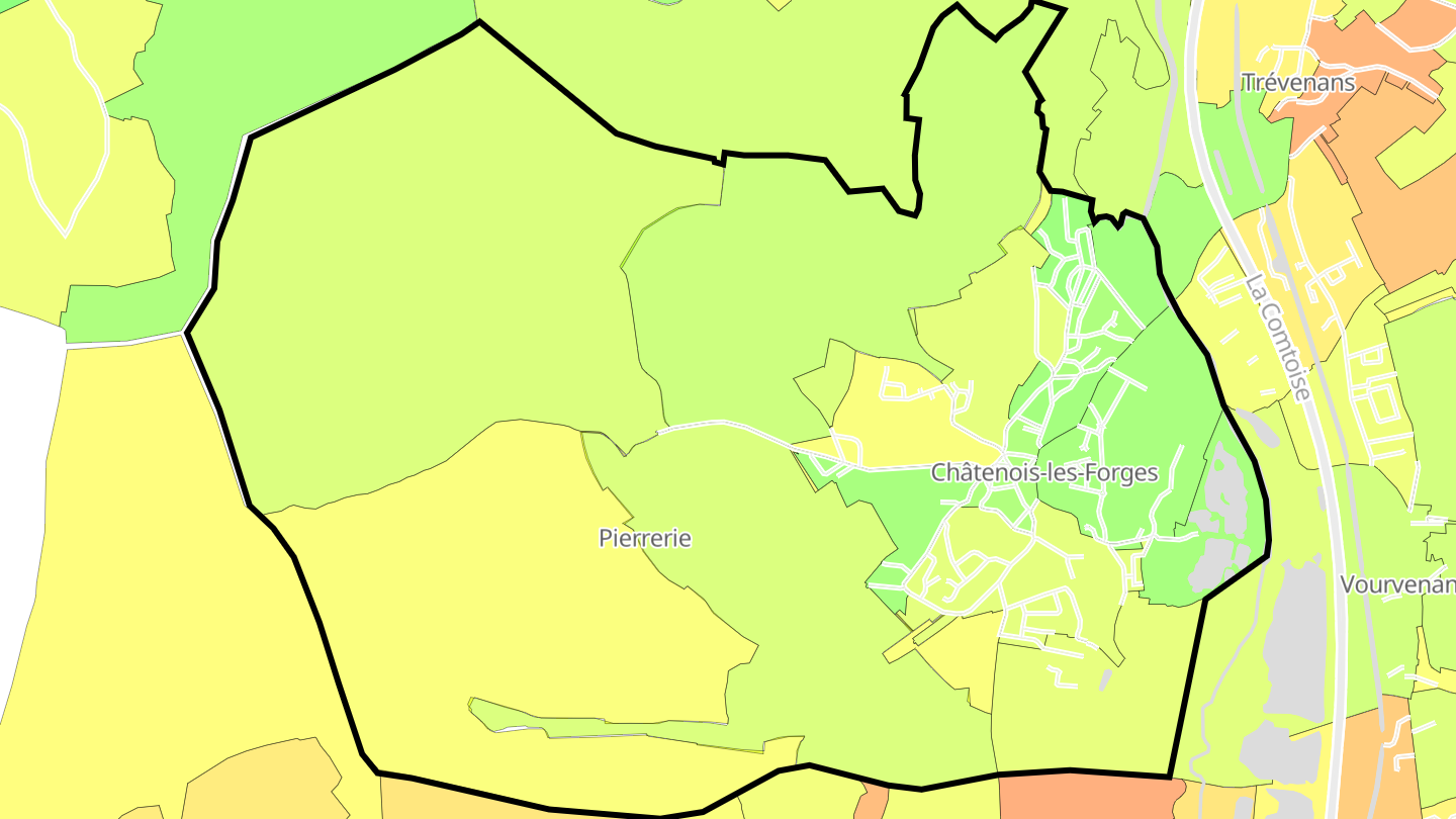 Carte des prix de l'immobilier Châtenois-les-Forges