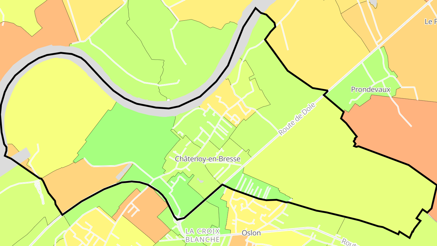 Carte des prix de l'immobilier Châtenoy-en-Bresse