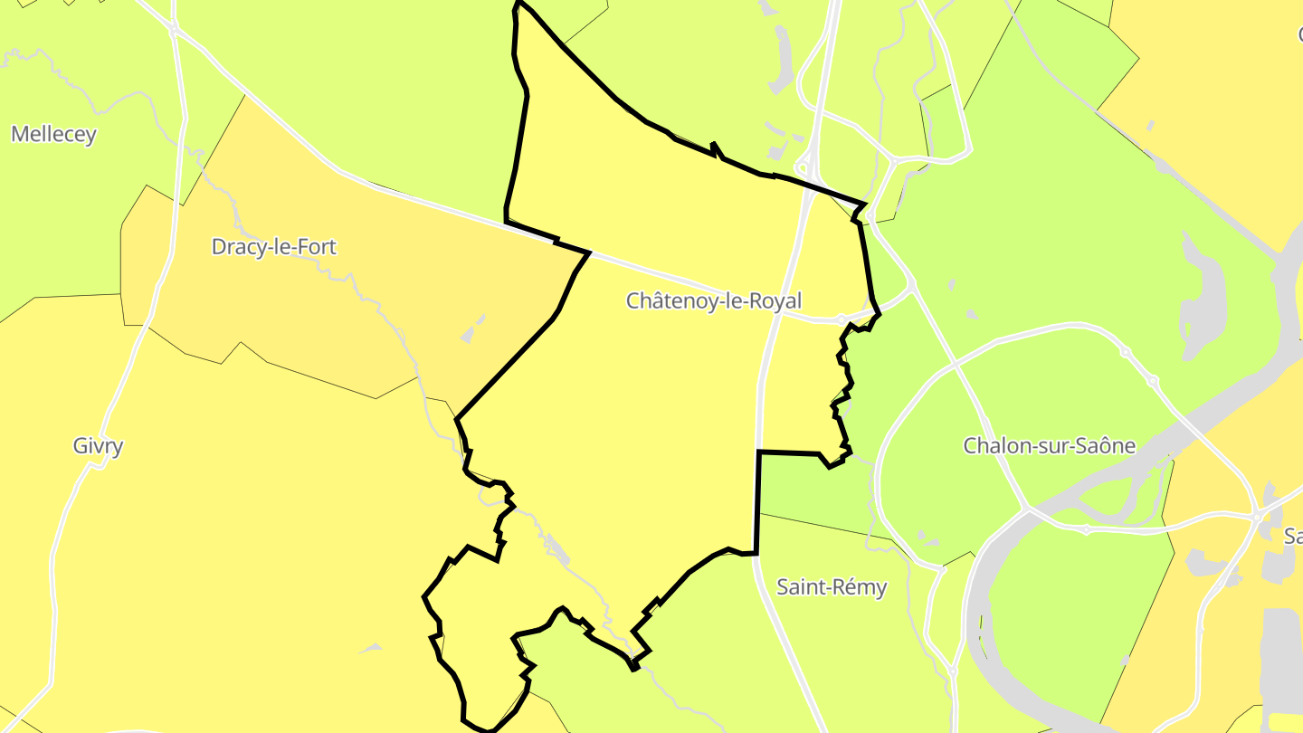 Carte des prix de l'immobilier Châtenoy-le-Royal