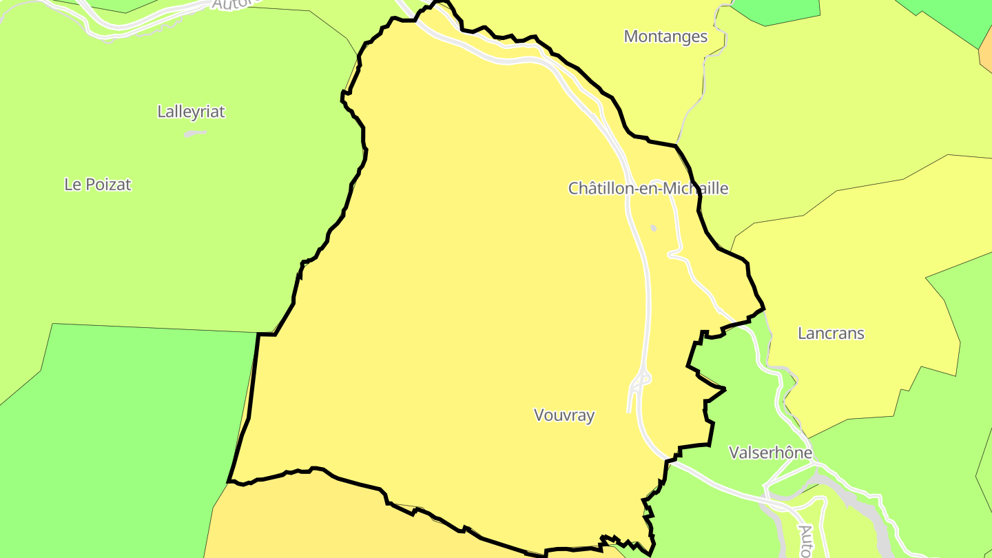 Carte des prix de l'immobilier Châtillon-en-Michaille
