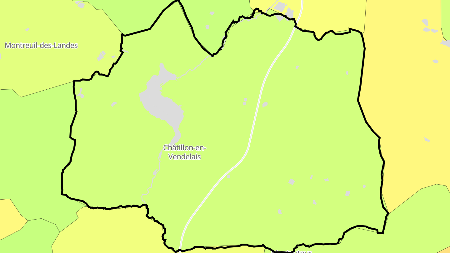 Carte des prix de l'immobilier Châtillon-en-Vendelais