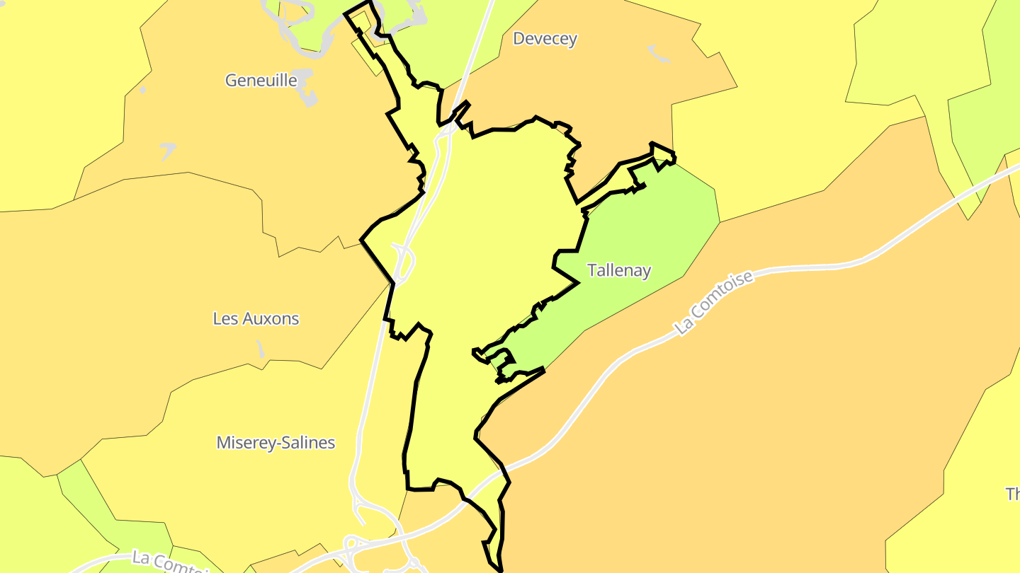 Carte des prix de l'immobilier Châtillon-le-Duc