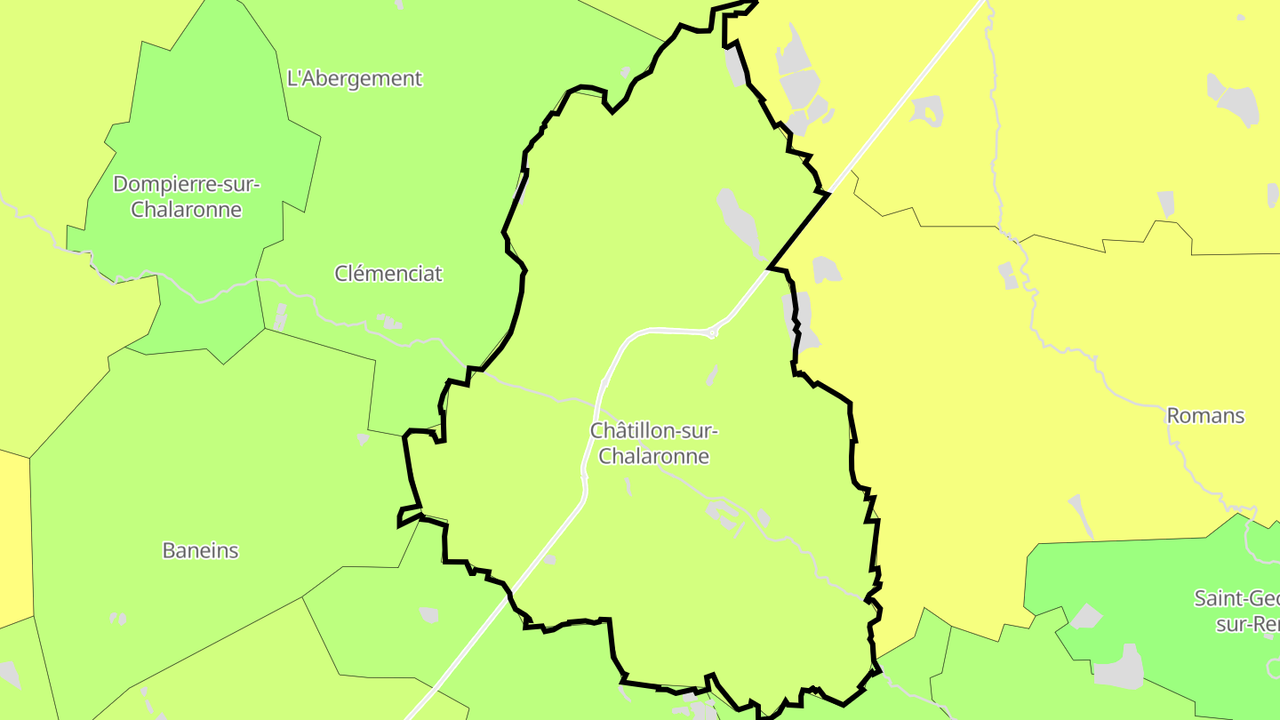 Carte des prix de l'immobilier Châtillon-sur-Chalaronne