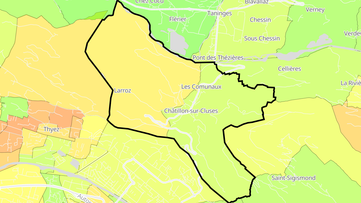 Carte des prix de l'immobilier Châtillon-sur-Cluses